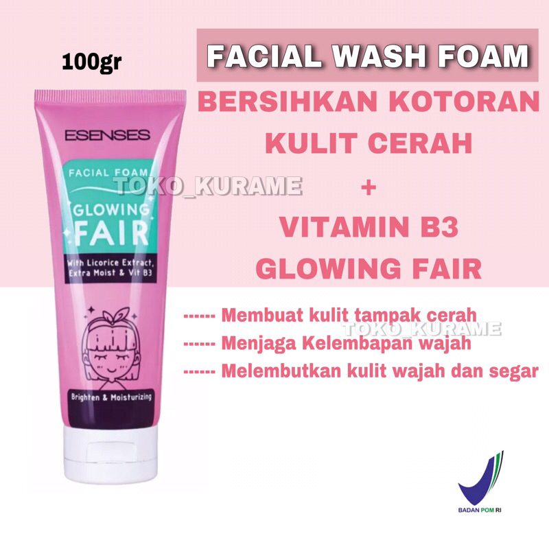 FACIAL FOAM SABUN MUKA GLOWING FAIR PENCERAH WAJAH(esenses)