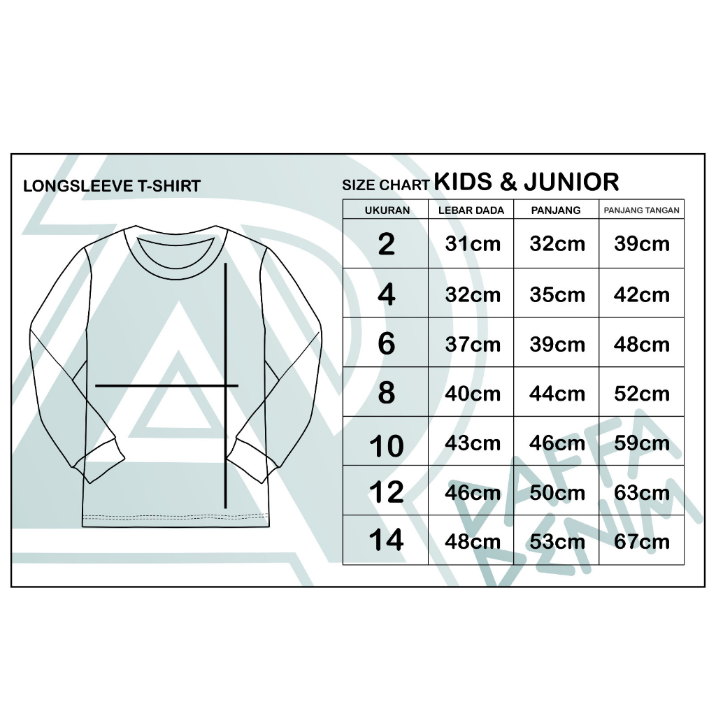 KAOS LENGAN PANJANG/KAOS TANGAN PANJANG ANAK USIA 2-14TH