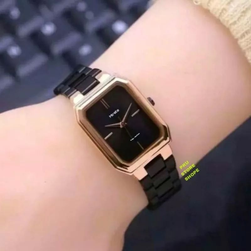 MIRETE!!! Jam Tangan Wanita Original Tahan Air Strap Rantai Stainless Steel Mewah Model Persegi Berkualitas Murah Mewah Dan simple // Jam Tangan wanita Bestseller Analog Quart Sporty Terbaru Dan Kekinian // Jam Tangan Fashion Wanita Sesuai Foto