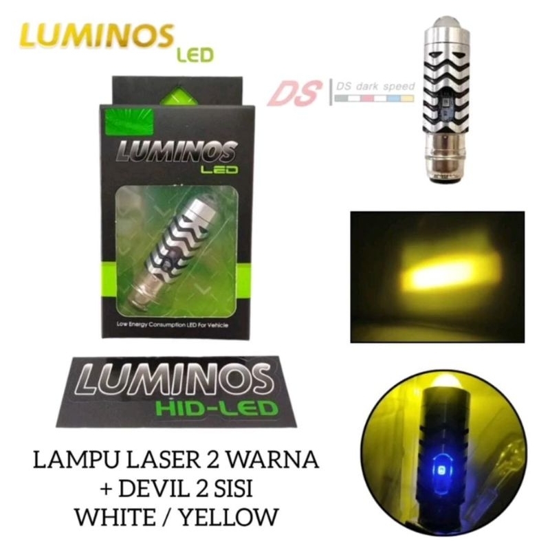 H6 LUMINOS ORIGINAL Lampu LED LUMINOS Depan Motor H6 LS2 Laser Hi Low Luminos DC Putih Kuning