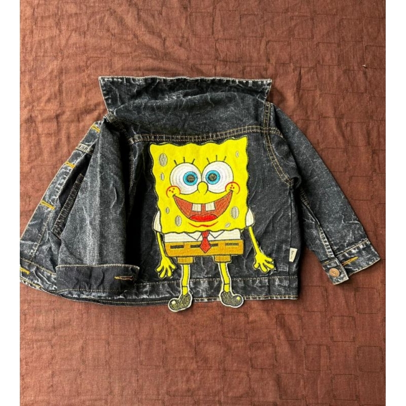 JAKET ANAK LAKI-LAKI//JAKET JEANS VARIASI GAMBAR SPONGEBOB 2-7TAHUN