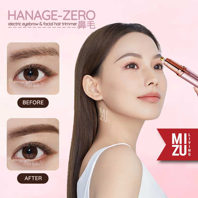 MIZU HANAGE-ZERO Rechargeable Electric Eyebrow &amp; Facial Hair Trimmer Nose Hair Trimmer Alat Cukur Alis Bulu Hidung Kumis Alat Pencukur Bulu USB Cukuran Elektrik