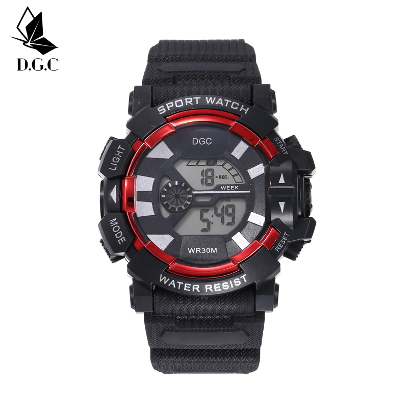 COD Jam Tangan Sport New Rubber Merah Black Time [Cod] Free Pria Digital Fashion Import M197