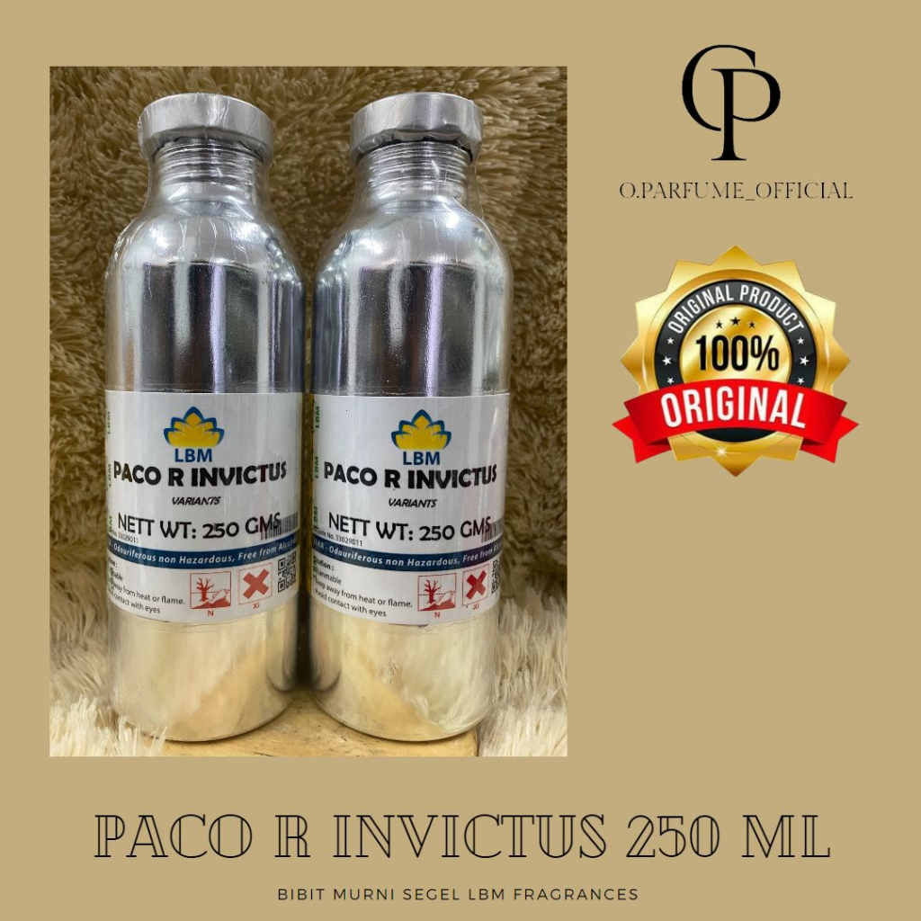 Bibit parfum murni PACO RABANE INVICTUS  250ML kemasan segel alumunium