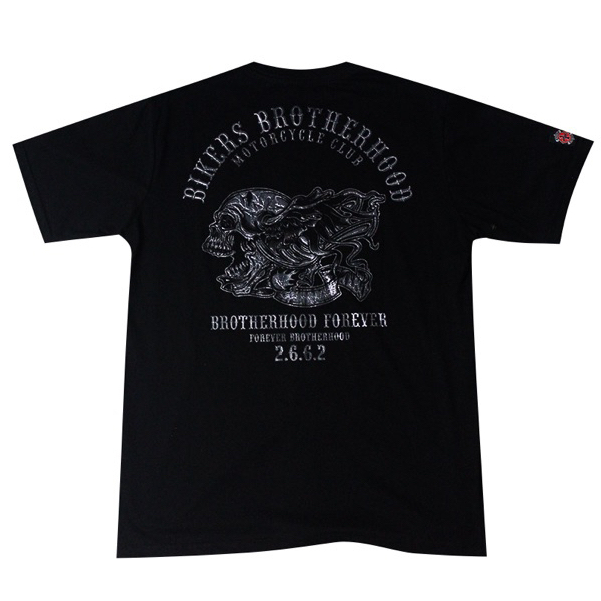Deuleu - T shirt Original bikers brotherhood - kaos motor - T-shirt motor - BBMC - Foil Skull