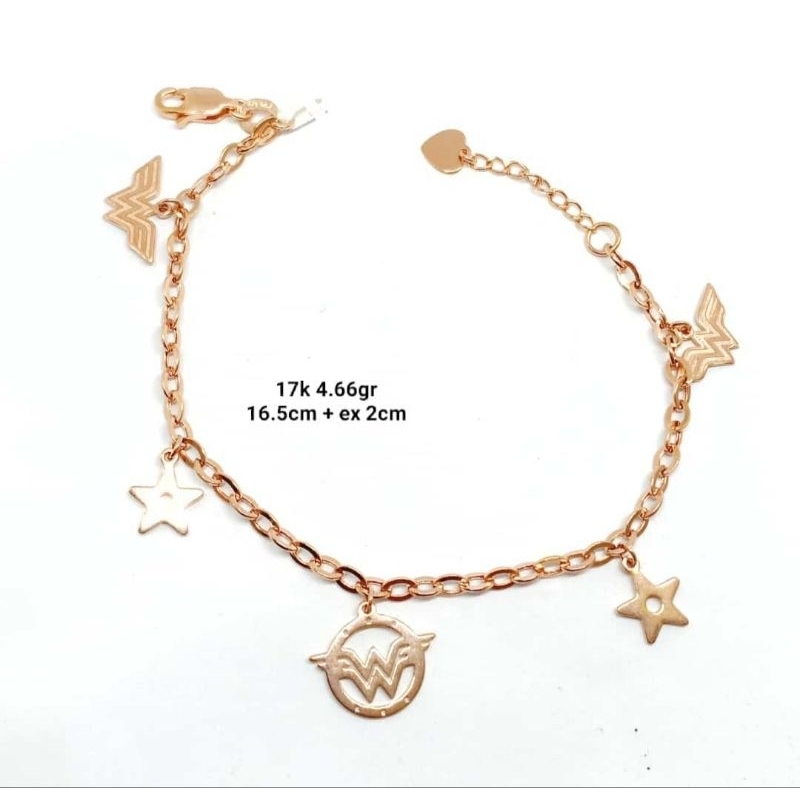 Gelang rantai emas 75 wonder woman bintang