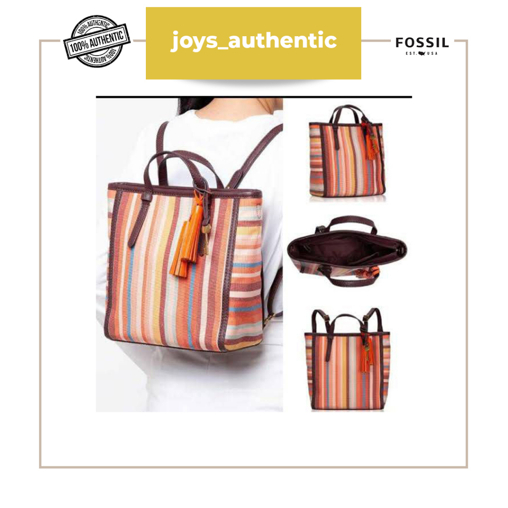 Ransel wanita Fossil Camilla small backpack Vintage oranye orange woman backpack authentic original