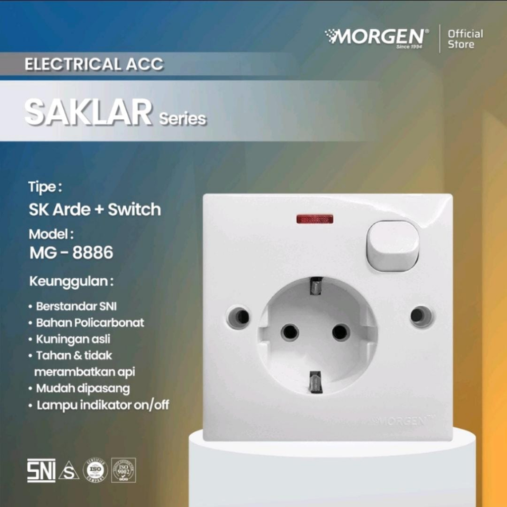 Morgen MG-8886 IB SAKLAR ENGKEL + STOP KONTAK ARDE Inbow Inbo C Series / IB 1 Saklar + Stop Kontak A