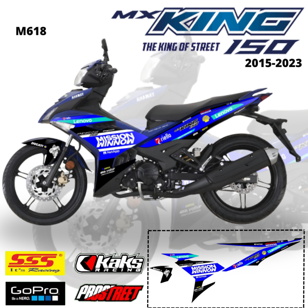 Lis Sticker Striping Motor Yamaha Yamaha MX KING 150 Tahun 2015 2016 2017 2018 2019 M618 Stiker Deca