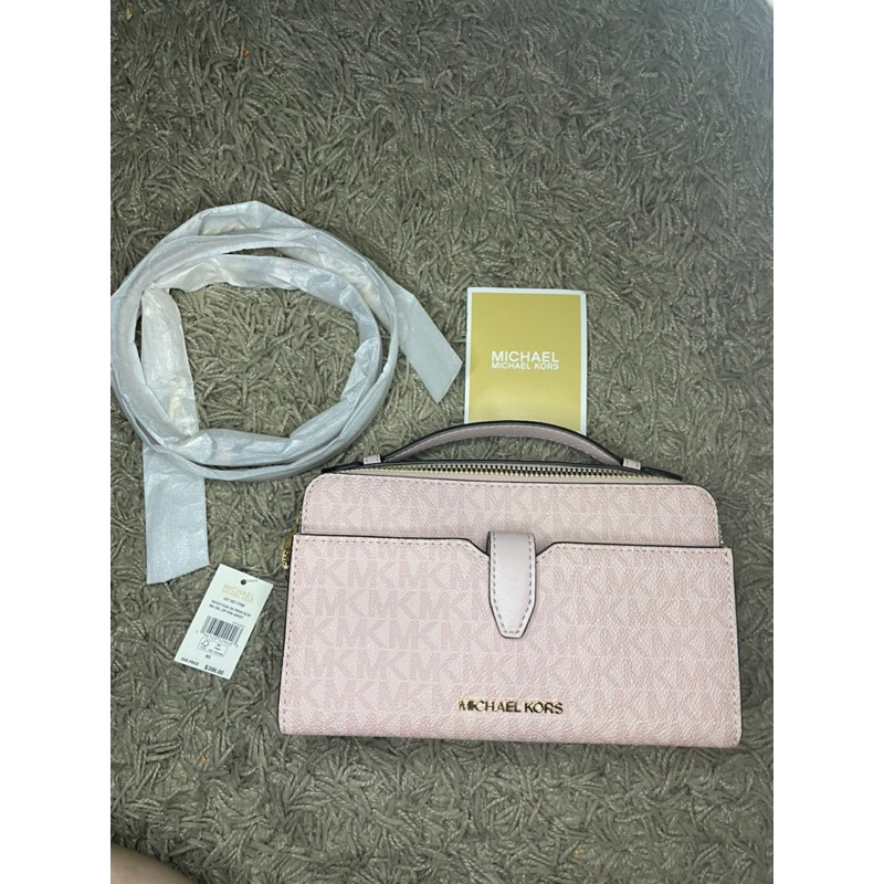 MK JET SET MEDIUM DOUBLE ZIP PHONE CROSSBODY