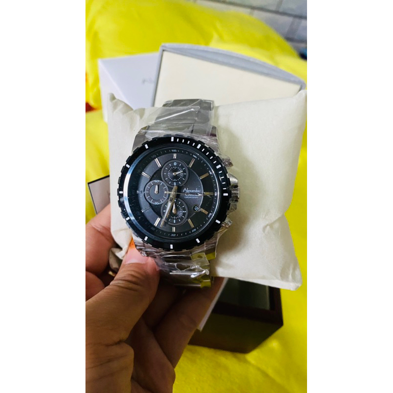 jam tangan pria alexander cristie ac6141 original silver black