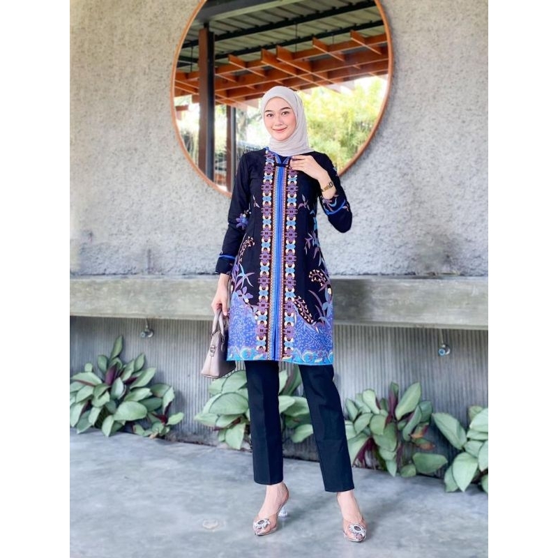 TUNIK HITAM MANIS 1460 WK 06.008 // TUNIK BATIK//TUNIK WANITA// BAJU BATIK