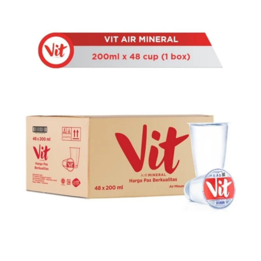 

VIT Air Mineral Gelas 200ml x 48 cup (1 box) isi 48 cup