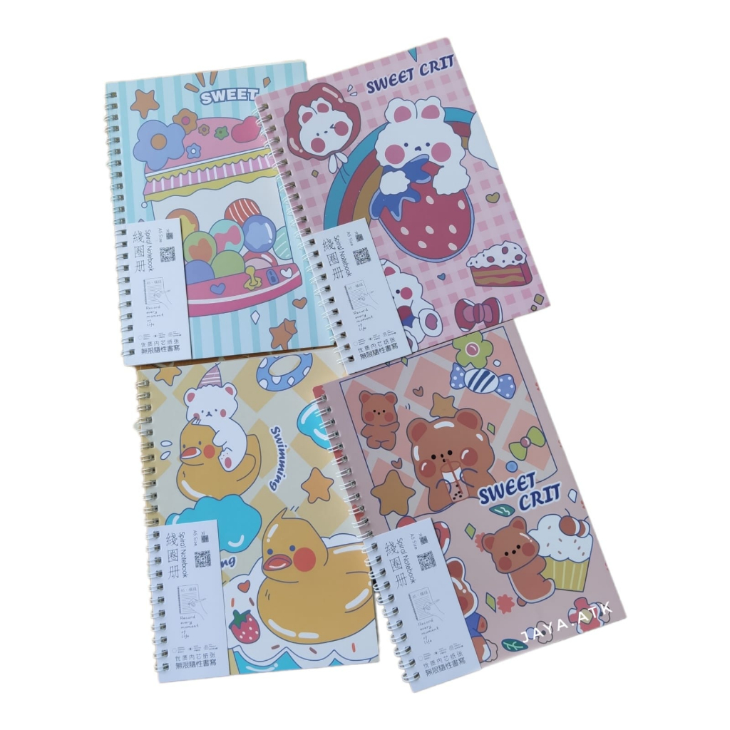 

Notebook Ring Book Buku Spiral Catatan - Buku Notes Notebook A5 Motif Fancy