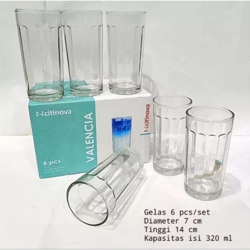 GELAS KACA CITINOVA VALENCIA / GELAS MINUM