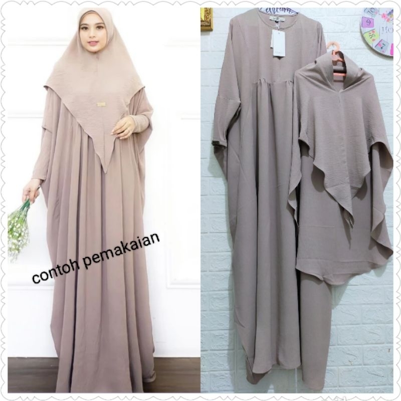 ABAYA KAFTAN L-THREE BY LUBNA/ ABAYA SYAR'I SET KHIMAR L-THREE BY LUBNA /BUKAN GAMIS SISESA