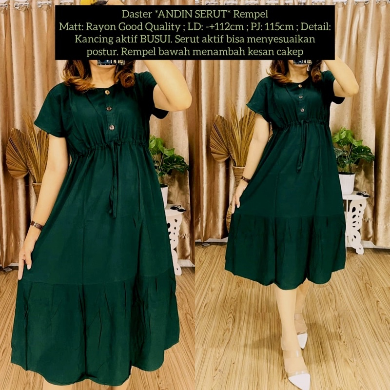 Baju Daster Busui Remaja Kekinian Dress Korea Murah Bali Wanita Andin Kimono Ruffle Rempel Rayon Pre