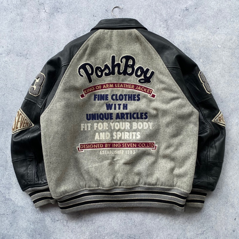 Poshboy Varsity Jacket Vintage Leather Woll