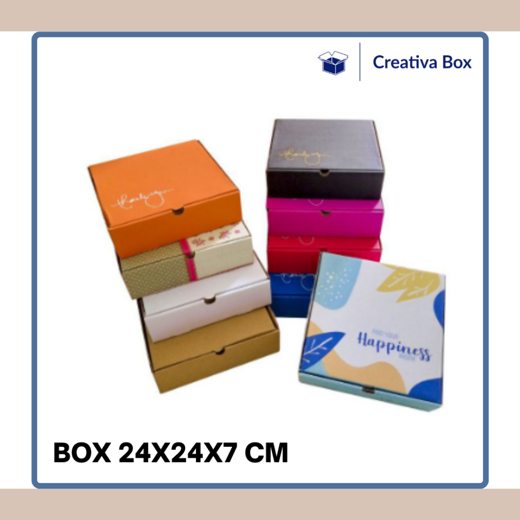 

Box Pizza Polos 24x24x7 cm LD Kardus/Karton/Polos/Pizza/Hampers/Baju