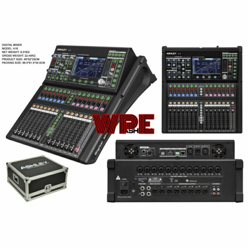 digital mixer audio ashley a16 original free hardcase