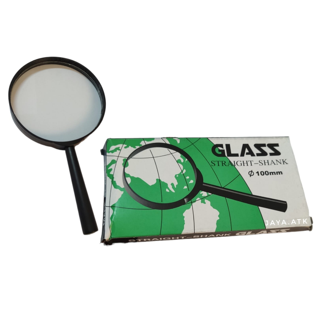 

KACA PEMBESAR LUP 10 CM DIAMETER MAGNIFIER LOOP GLASS STRAIGHT SHANK 100MM