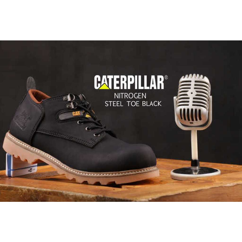 Sepatu Safety Boot Caterpillar Nitrogen Kulit Asli Boot Kasual Sneakers Pendek 6'Inc