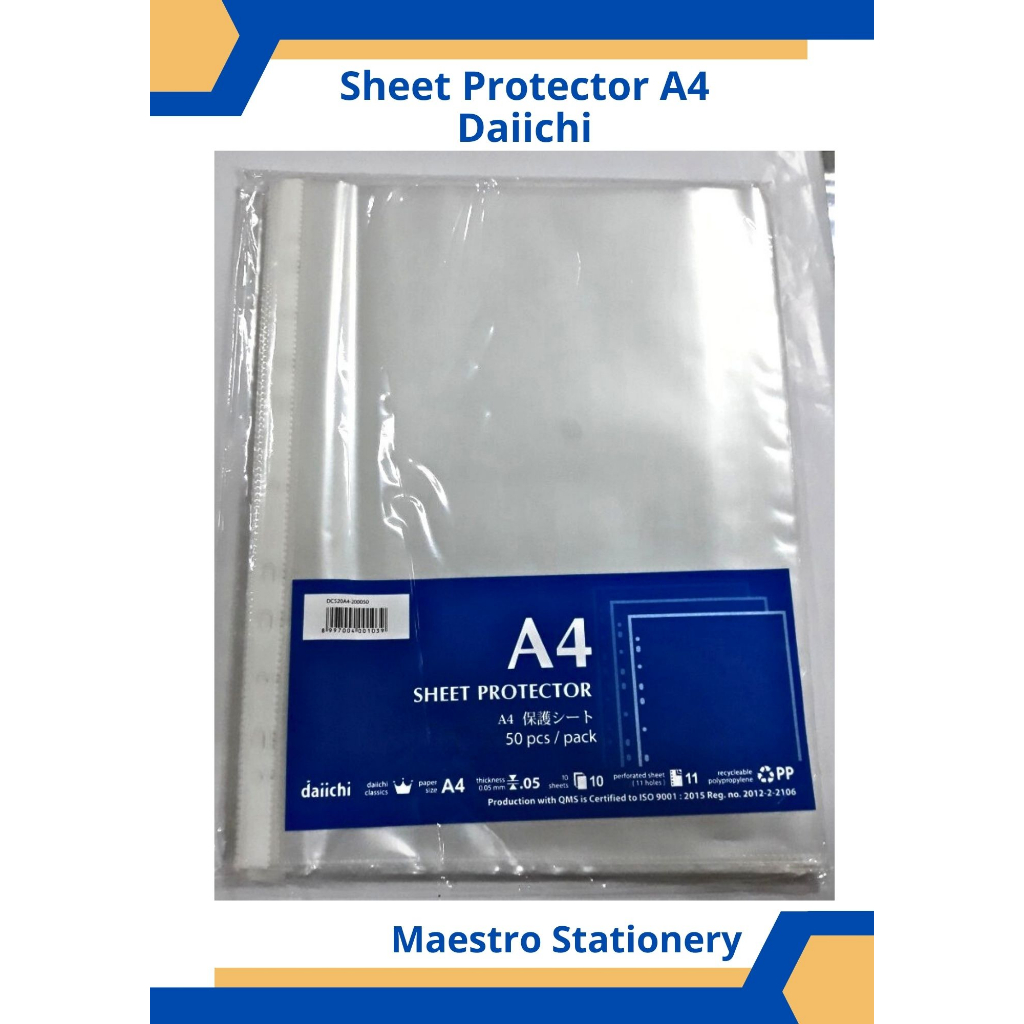 

PP Pocket A4 / Folio Daiichi 50 Lembar / Sheet Protector A4 / F4