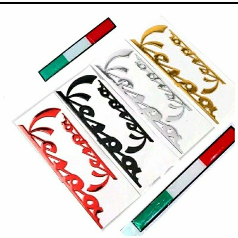 Emblem stiker 3D tulisan vespa buat semua vespa modern dan Uwinfly T3.
