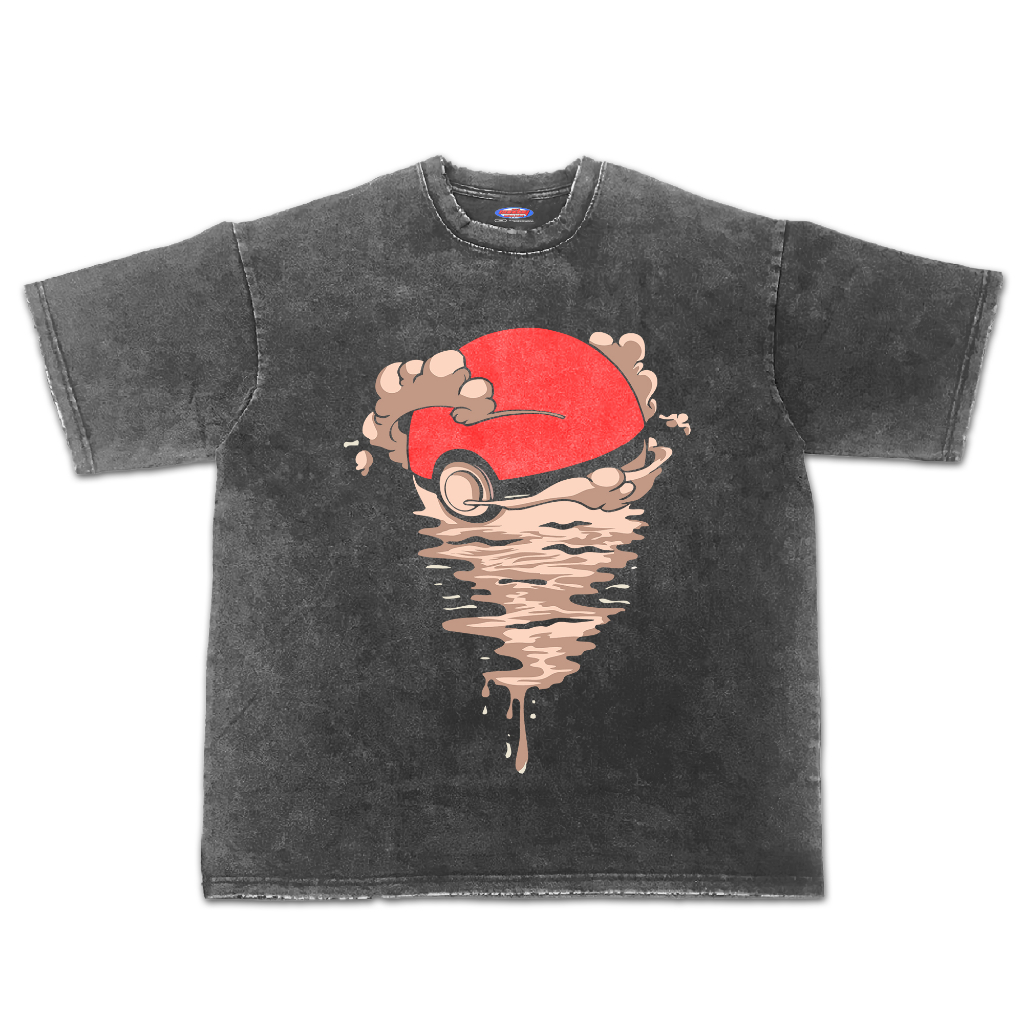Kaos Pokemon Ball Oversize Stone Wash