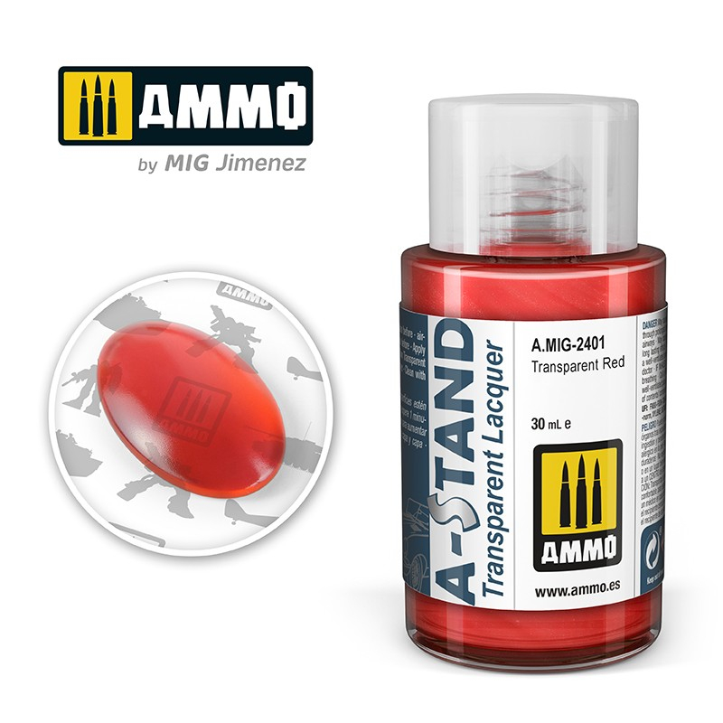 

AMIG2401 A-STAND : Transparent Red - Lacquer Alclad II