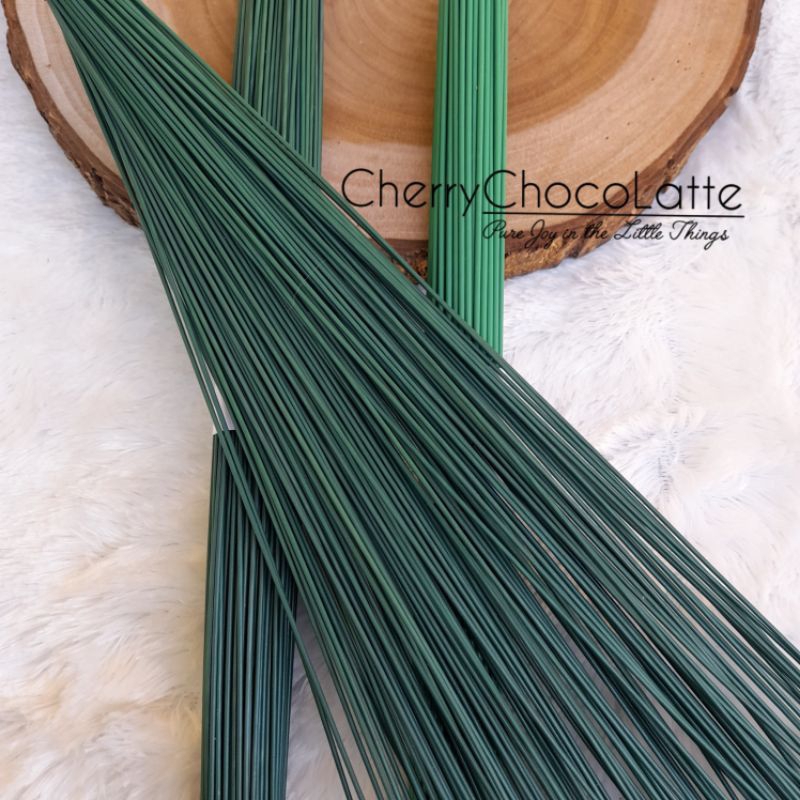 [ ± 100 Gram ] Kawat Bunga Lapis Plastik / Kawat Tangkai Bunga Artificial / Kawat Florist