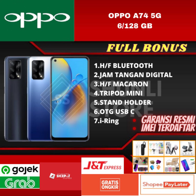 OPPO A74 5G RAM 6/128GB NEW 100% ORIGINAL GARANSI RESMI