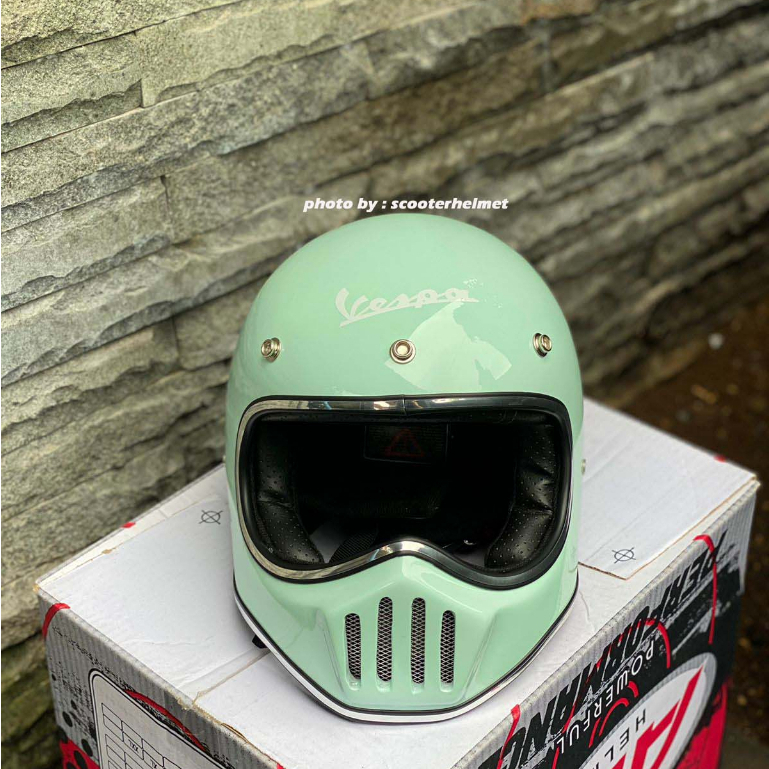 helm cakil vespa green relax