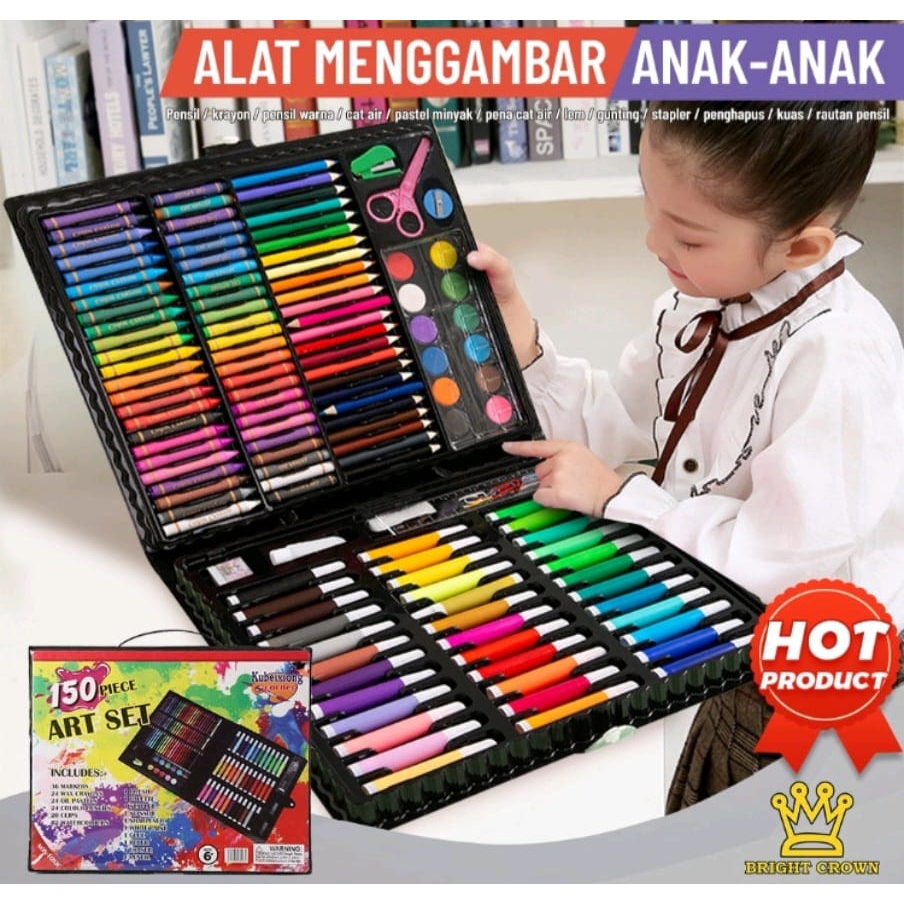 

Pensil warna krayon1 set ~ pensil warna set crayon coluring set isi 150 pcs