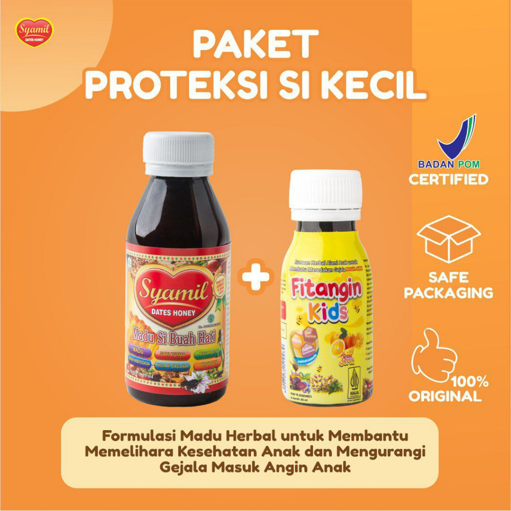 

Paket Madu Syamil Si Buah Hati / Madu Syamil anak / Madu Syamil / Fitangin Kids / Vitamin anak / obat masuk angin anak