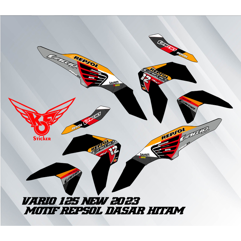 decal stiker striping list variasi motor VARIO 125 NEW 2022-2023 MOTIF REPSOL