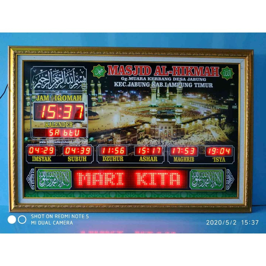 Jam masjid jadwal waktu sholat otomatis