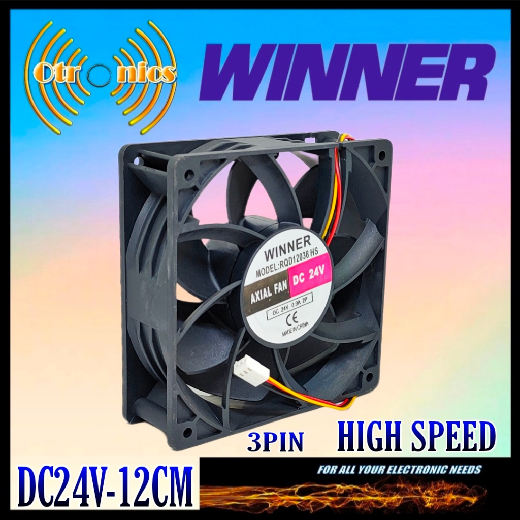 Axial Kipas Fan DC 24V 12CM 3PIN HIGH SPEED
