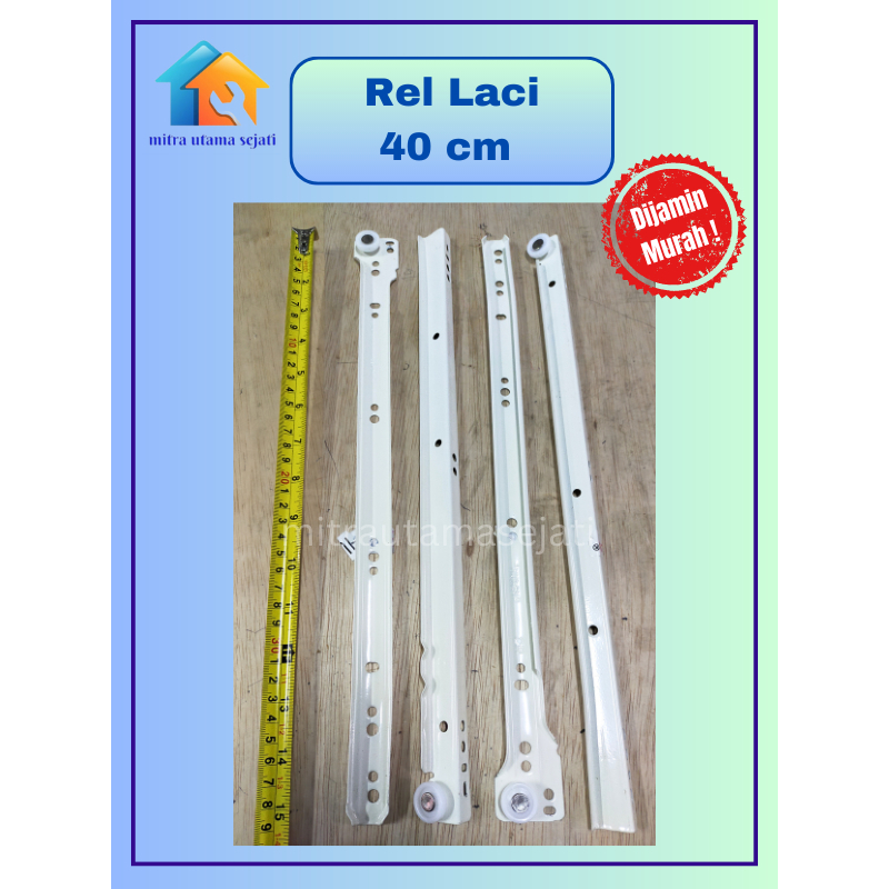 REL LACI 40 CM RODA REL LACI PER PASANG PUTIH