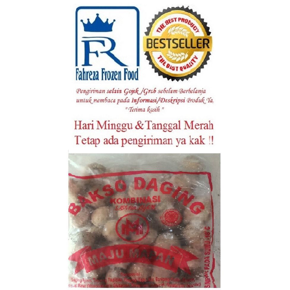 

Bakso sapi Istimewa Merah/ Maju Mapan 725 Gram Isi 50 harga Hemat