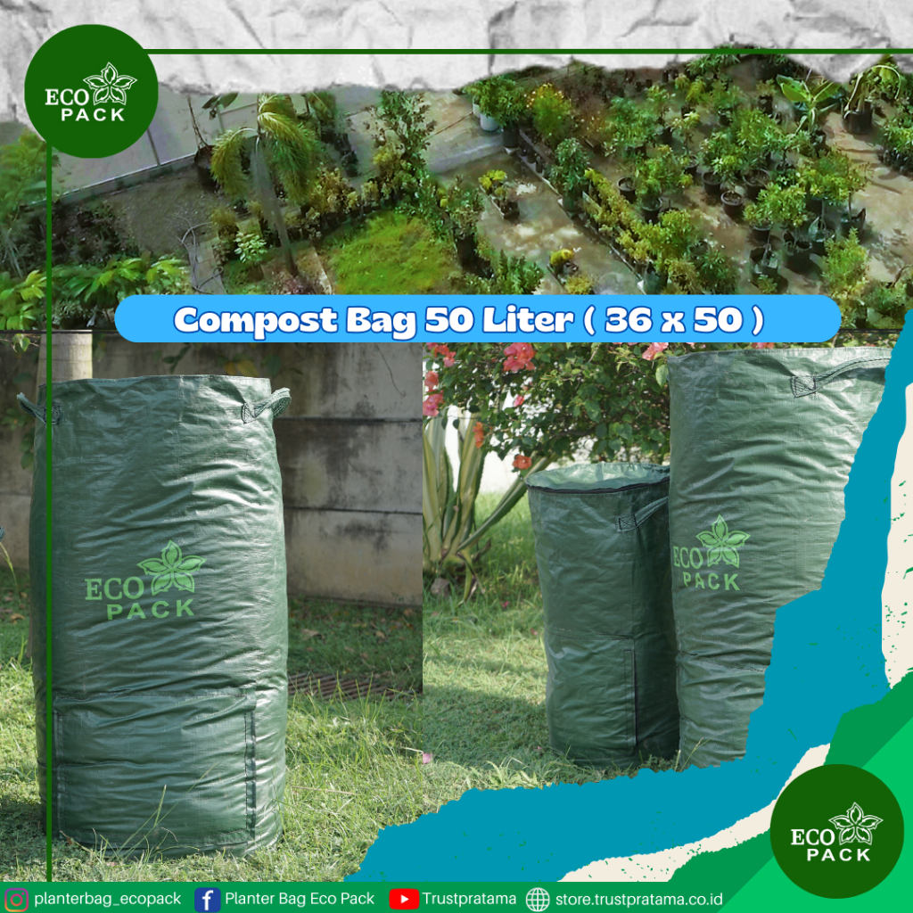 Compost Bag Large Eco Pack size Small (50L) Diameter 36 x Tinggi 50 meter planterbag planter Tas Kom
