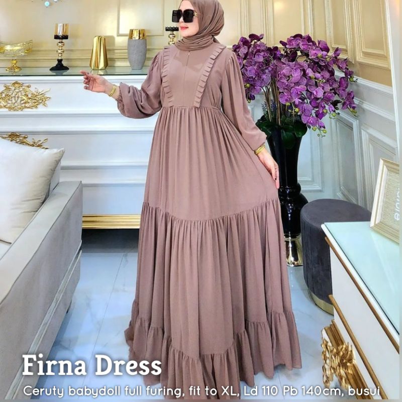 Firna Dress Ceruty/Aurora Dress ceruty/Adeline dress/Mahalini Dress/Yurie Dress/gamis muslim kekinia
