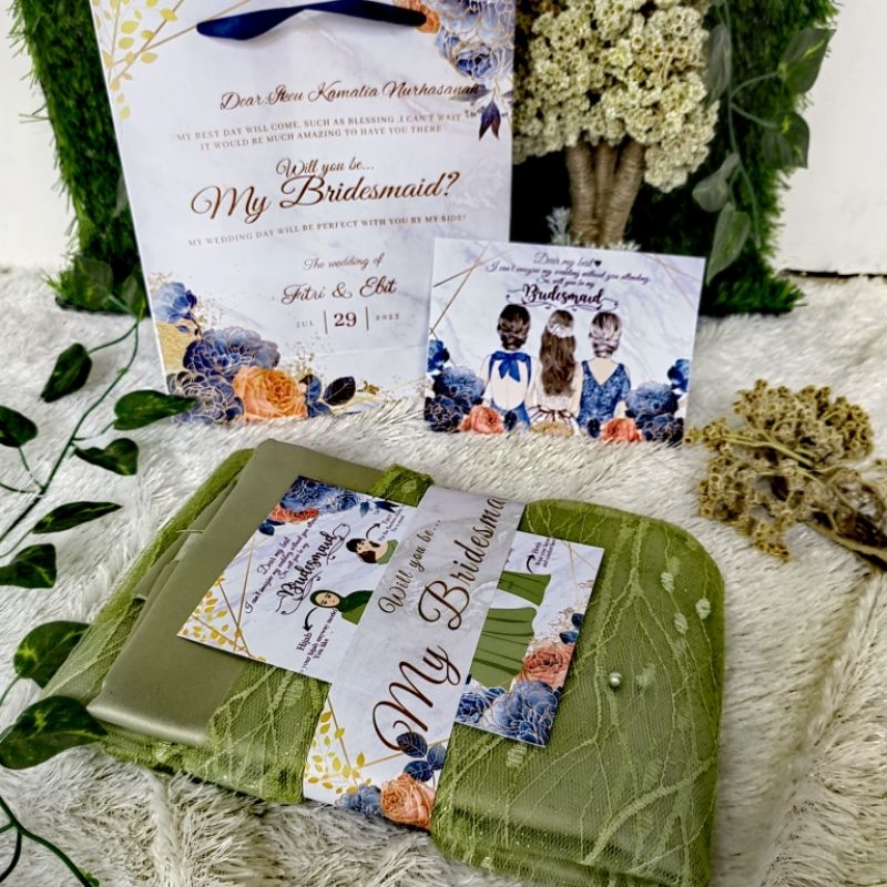[Paket Murah]Bridesmaid Velvet + Tile Akar Warna Sage Green Seragam pengantin