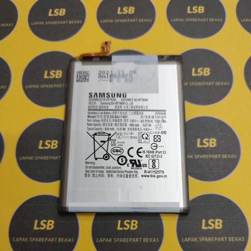 BATTERY BATRE SAMSUNG A21S A127F ORIGINAL BEKAS