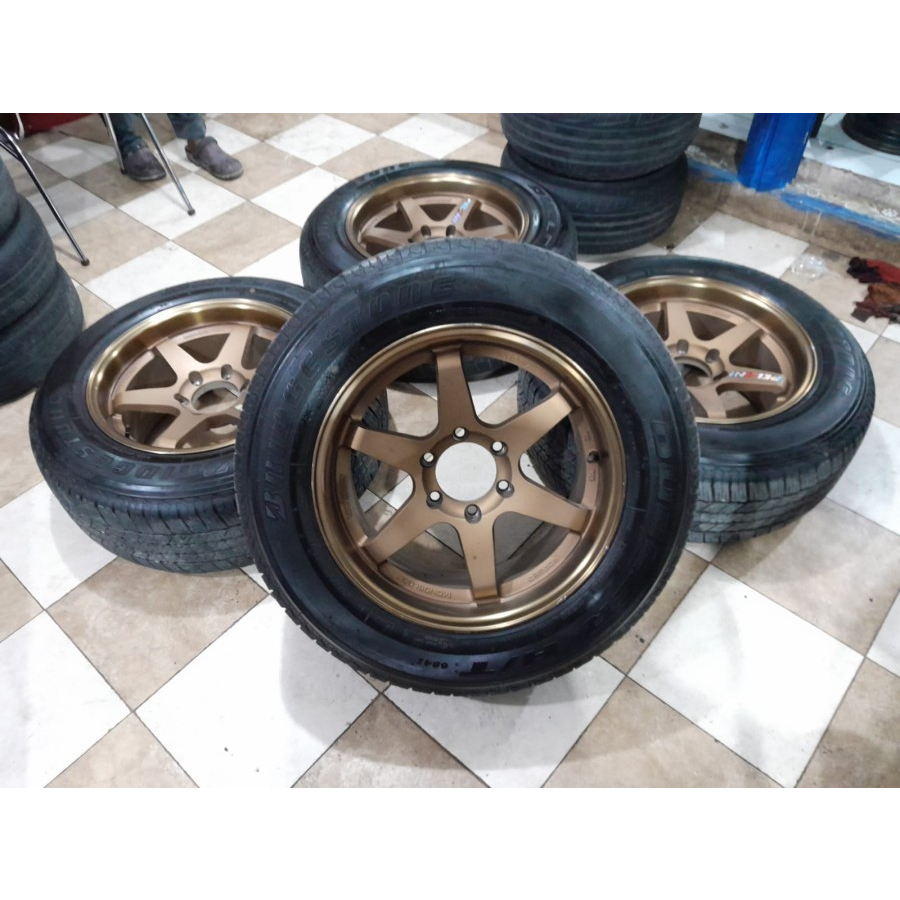 Velg JDM Ring 18 Buat Mobil Hilux Pajero Fortuner Everest Velg TE37 Ring 18 Ban Bridgestone