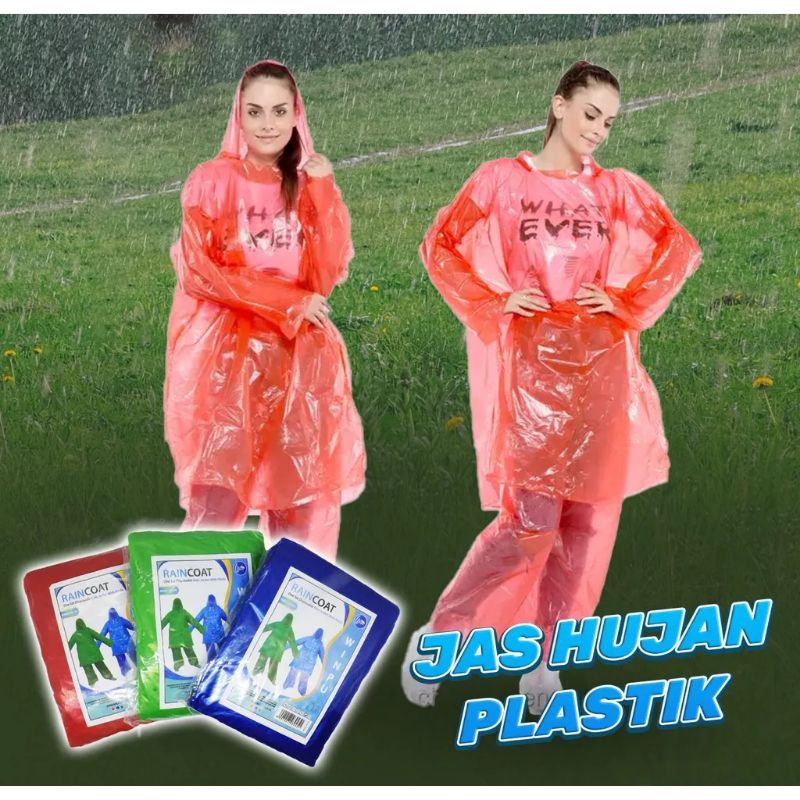 jas hujan plastik setelan/ jas hujan plastik sekali pakai