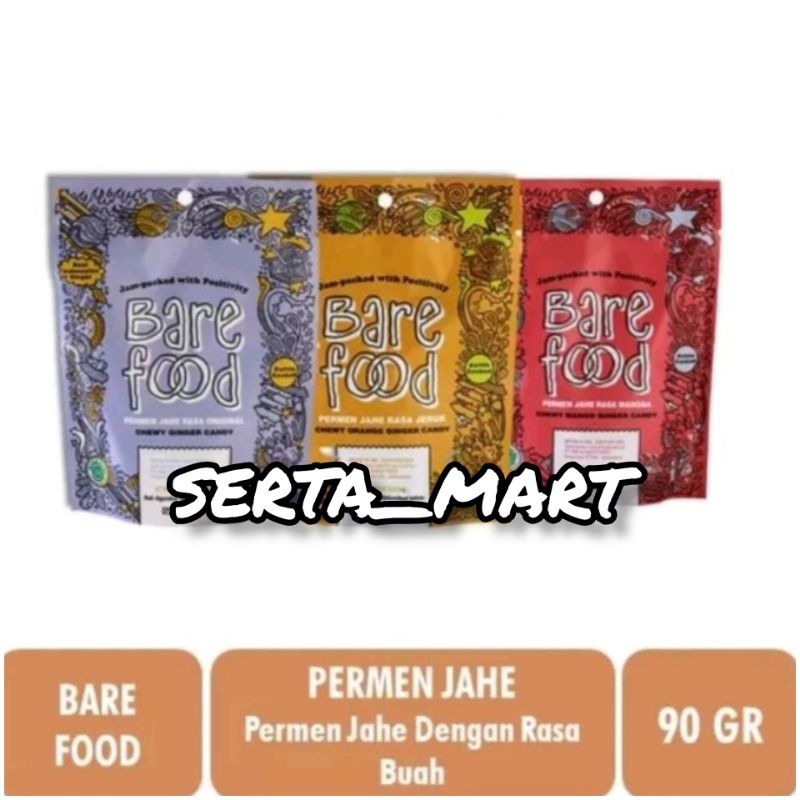 

Bare Food Chewy Ginger 90gr - Barefood Permen Jahe Original / Jeruk / Mangga