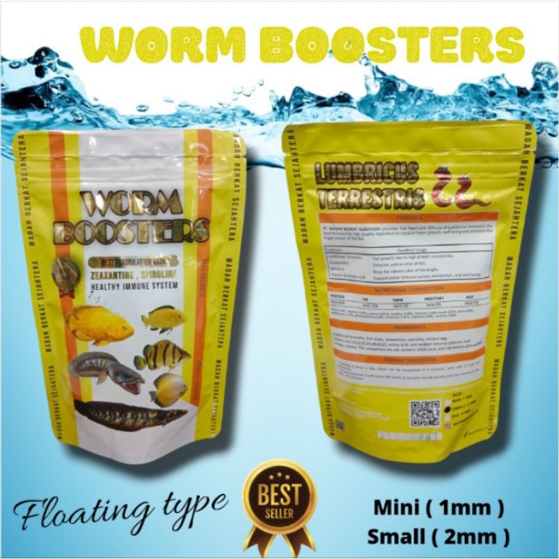 Makanan Ikan Hias Chana Predator Healthy Immune System WORM BOOSTERS YELLOW 100GR
