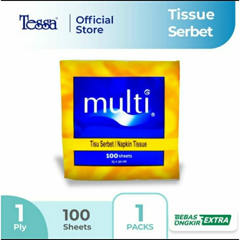 Multi Tisu Serbet Napkin Lunch Tissue 100 Sheet