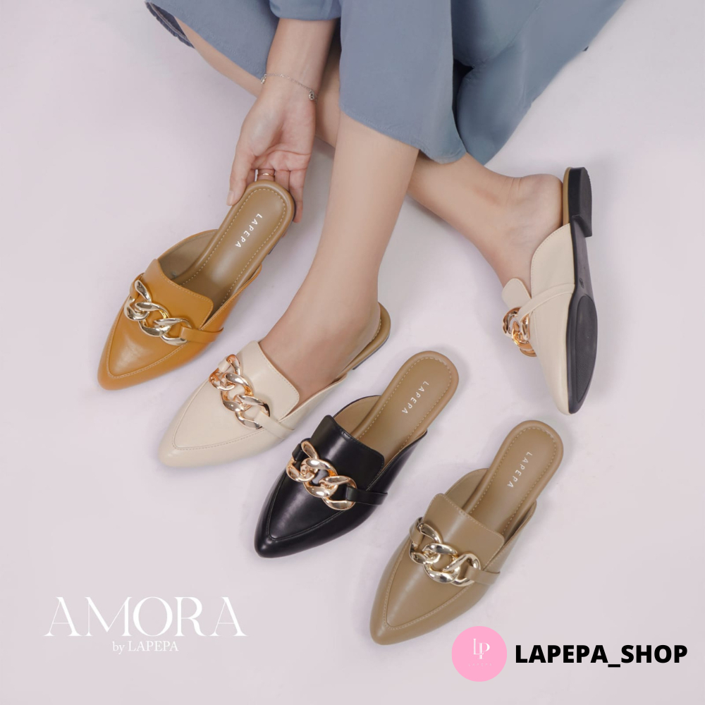 LAPEPA SHOP - LAPEPA AMORA Sandal mules wanita terbaru sandal slop casual cewek